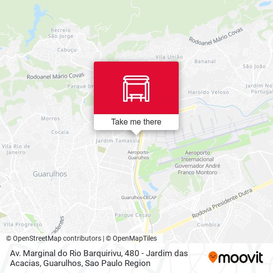 Mapa Av. Marginal do Rio Barquirivu, 480 - Jardim das Acacias, Guarulhos