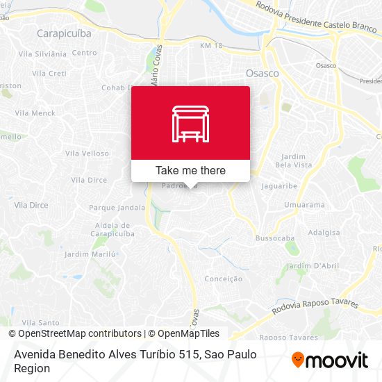 Avenida Benedito Alves Turíbio 515 map