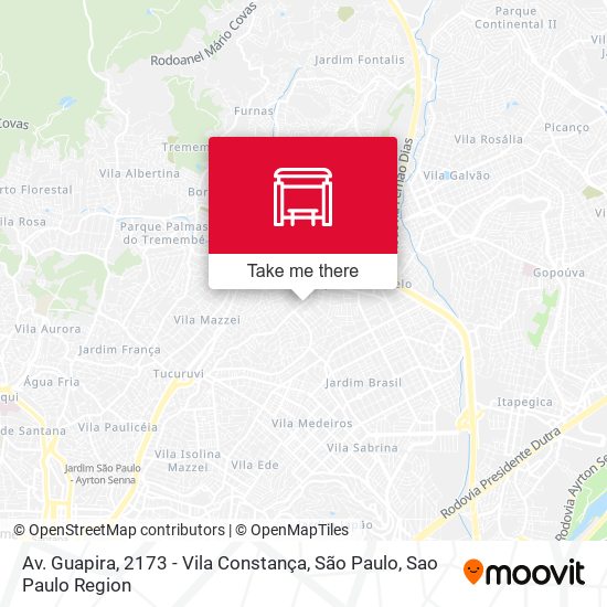 Mapa Av. Guapira, 2173 - Vila Constança, São Paulo