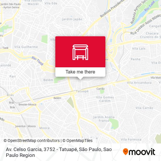 Mapa Av. Celso Garcia, 3752 - Tatuapé, São Paulo