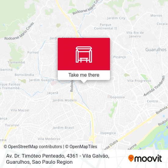 Av. Dr. Timóteo Penteado, 4361 - Vila Galvão, Guarulhos map