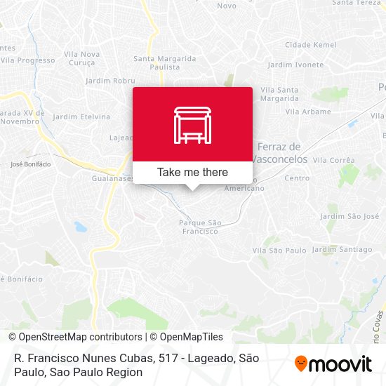 R. Francisco Nunes Cubas, 517 - Lageado, São Paulo map