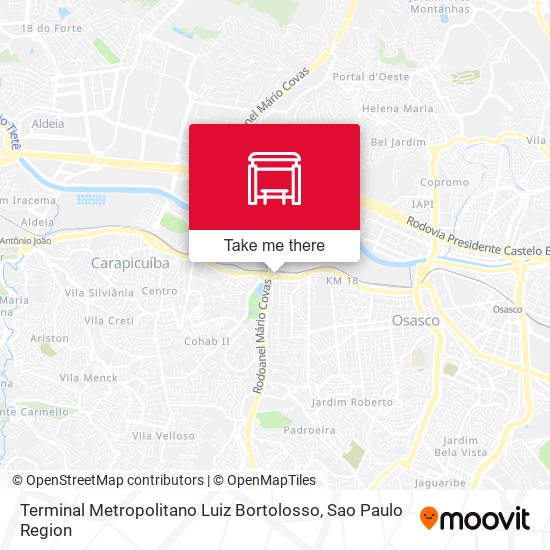 Mapa Terminal Metropolitano Luiz Bortolosso