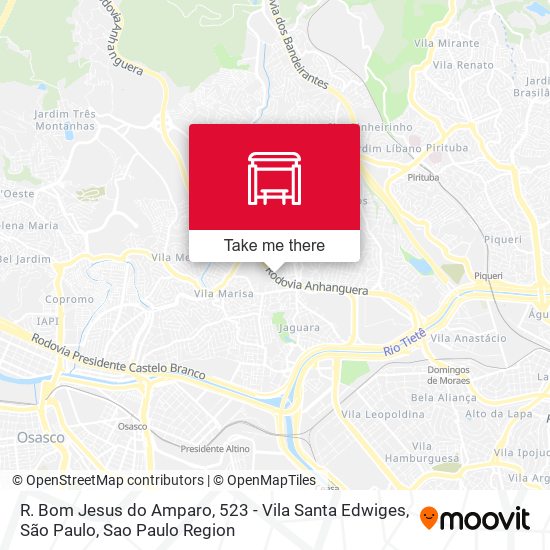Mapa R. Bom Jesus do Amparo, 523 - Vila Santa Edwiges, São Paulo