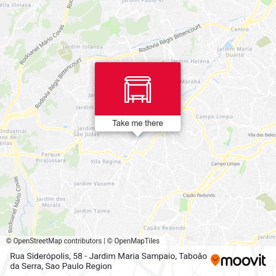 Rua Siderópolis, 58 - Jardim Maria Sampaio, Taboão da Serra map