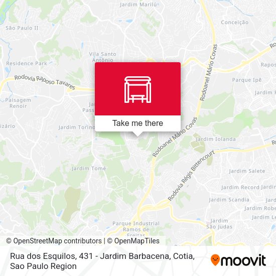 Rua dos Esquilos, 431 - Jardim Barbacena, Cotia map