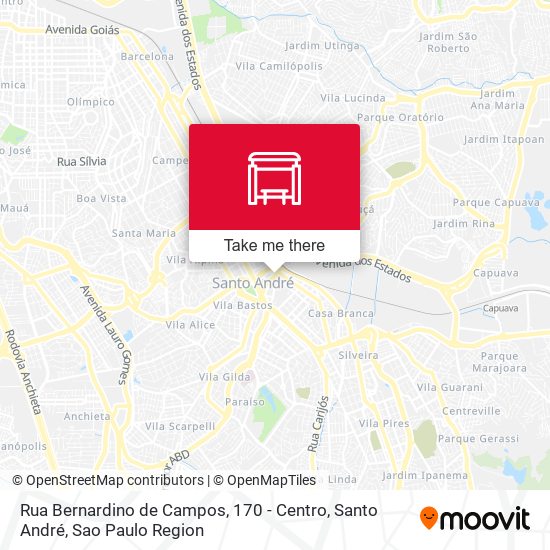 Mapa Rua Bernardino de Campos, 170 - Centro, Santo André
