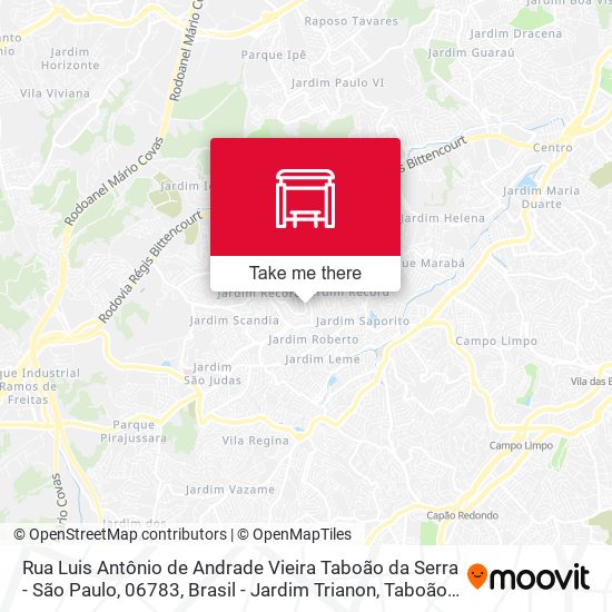 Rua Luis Antônio de Andrade Vieira Taboão da Serra - São Paulo, 06783, Brasil - Jardim Trianon, Taboão da Serra map