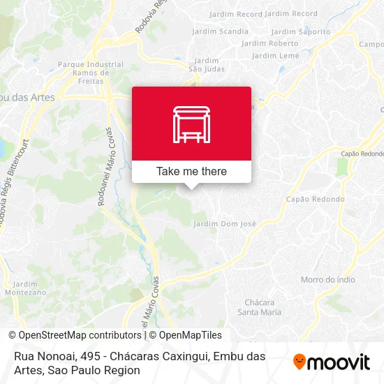 Rua Nonoai, 495 - Chácaras Caxingui, Embu das Artes map