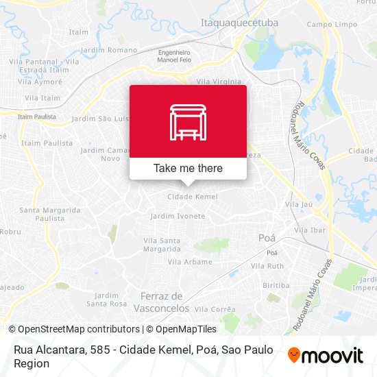 Rua Alcantara, 585 - Cidade Kemel, Poá map