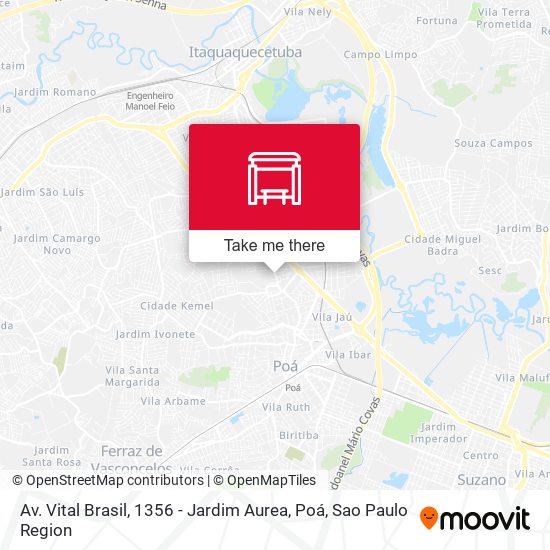 Av. Vital Brasil, 1356 - Jardim Aurea, Poá map