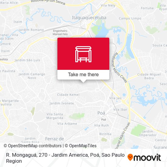 R. Mongaguá, 270 - Jardim America, Poá map