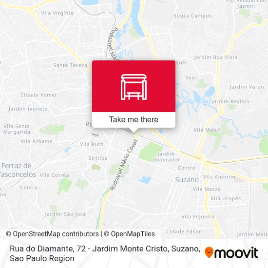 Rua do Diamante, 72 - Jardim Monte Cristo, Suzano map