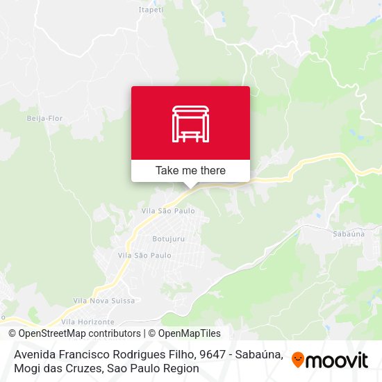 Avenida Francisco Rodrigues Filho, 9647 - Sabaúna, Mogi das Cruzes map