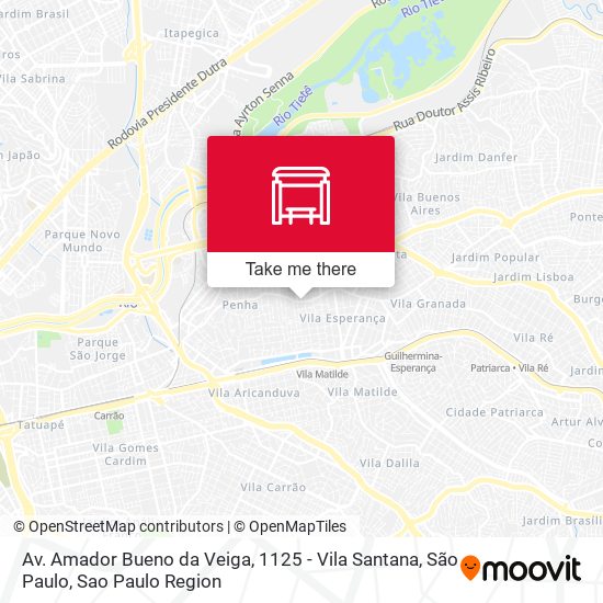 Mapa Av. Amador Bueno da Veiga, 1125 - Vila Santana, São Paulo