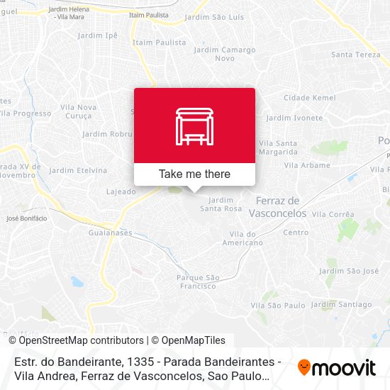 Estr. do Bandeirante, 1335 - Parada Bandeirantes - Vila Andrea, Ferraz de Vasconcelos map