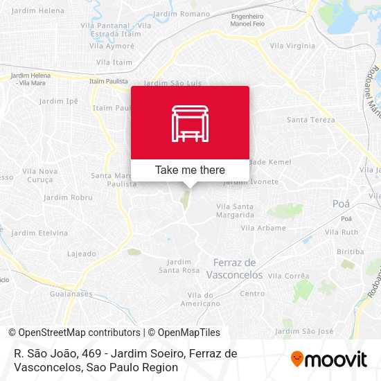R. São João, 469 - Jardim Soeiro, Ferraz de Vasconcelos map