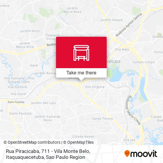 Rua Piracicaba, 711 - Vila Monte Belo, Itaquaquecetuba map