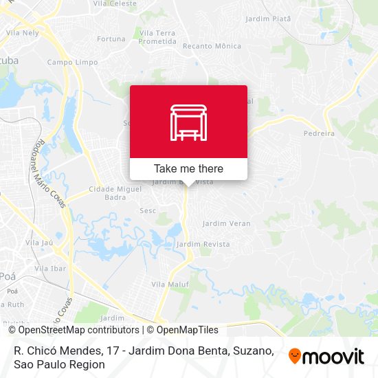 R. Chicó Mendes, 17 - Jardim Dona Benta, Suzano map