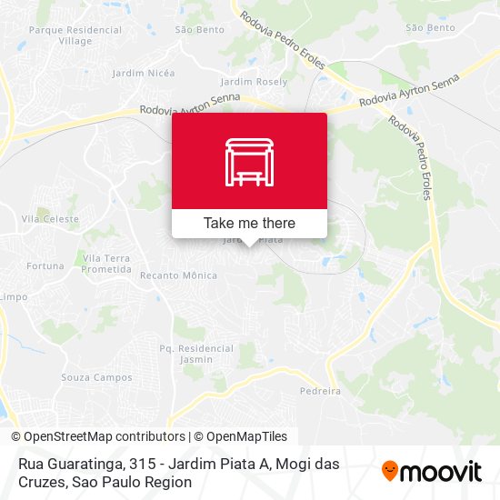 Mapa Rua Guaratinga, 315 - Jardim Piata A, Mogi das Cruzes