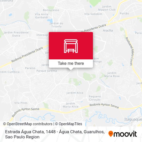 Estrada Água Chata, 1448 - Água Chata, Guarulhos map