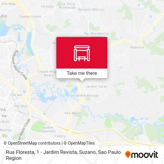 Rua Floresta, 1 - Jardim Revista, Suzano map