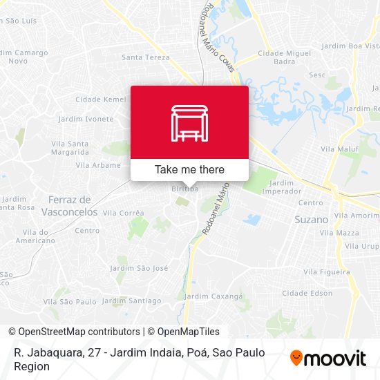 R. Jabaquara, 27 - Jardim Indaia, Poá map