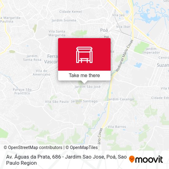Av. Águas da Prata, 686 - Jardim Sao Jose, Poá map