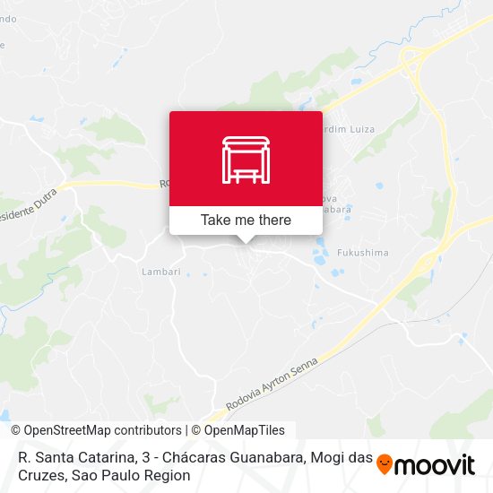 R. Santa Catarina, 3 - Chácaras Guanabara, Mogi das Cruzes map