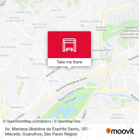 Av. Mariana Ubaldina do Espírito Santo, 181 - Macedo, Guarulhos map