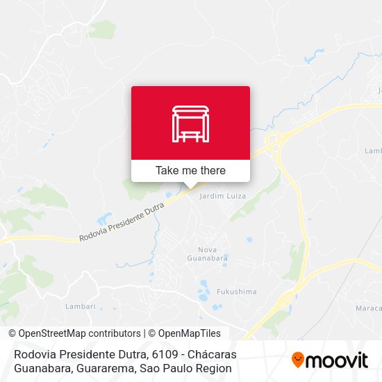 Rodovia Presidente Dutra, 6109 - Chácaras Guanabara, Guararema map