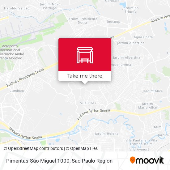Pimentas-São Miguel 1000 map