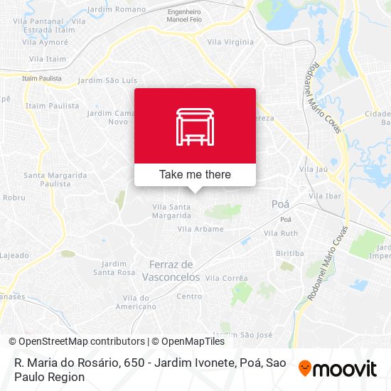 R. Maria do Rosário, 650 - Jardim Ivonete, Poá map