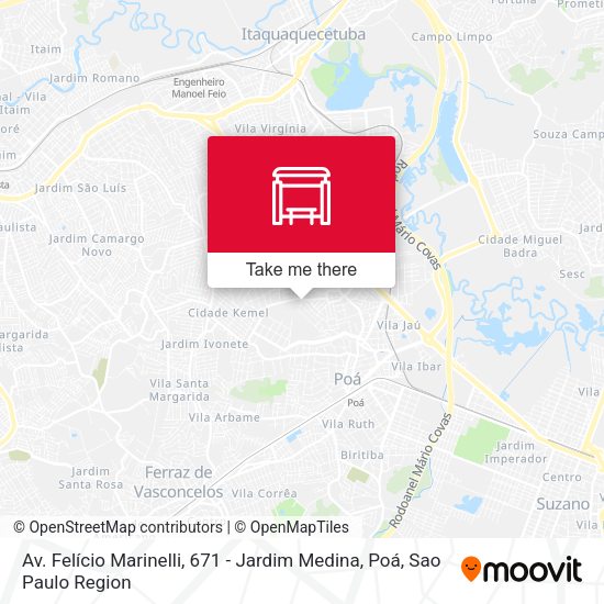 Av. Felício Marinelli, 671 - Jardim Medina, Poá map