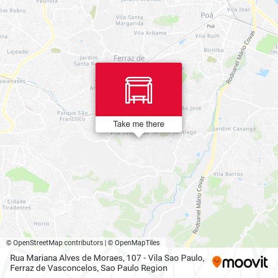 Rua Mariana Alves de Moraes, 107 - Vila Sao Paulo, Ferraz de Vasconcelos map