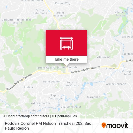 Rodovia Coronel PM Nelson Tranchesi 202 map