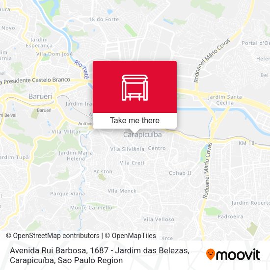 Avenida Rui Barbosa, 1687 - Jardim das Belezas, Carapicuíba map
