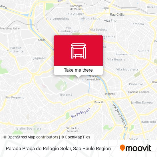 Parada Praça do Relógio Solar map