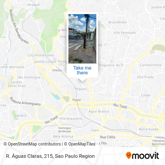 R. Águas Claras, 215 map