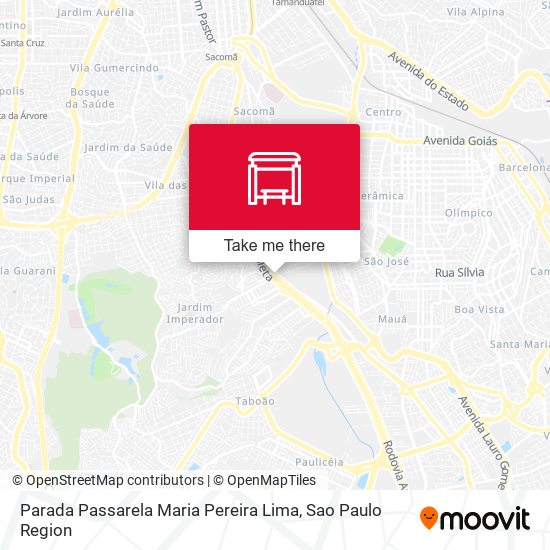 Mapa Parada Passarela Maria Pereira Lima