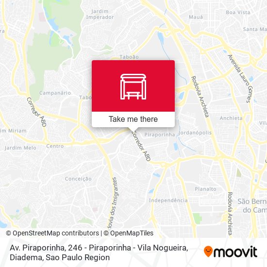 Av. Piraporinha, 246 - Piraporinha - Vila Nogueira, Diadema map