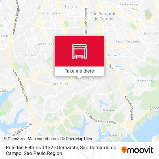 Rua dos Feltrins 1132 - Demarchi, São Bernardo do Campo map