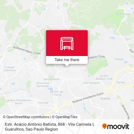 Estr. Acácio Antônio Batista, 868 - Vila Carmela I, Guarulhos map