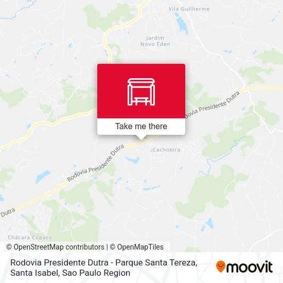 Rodovia Presidente Dutra - Parque Santa Tereza, Santa Isabel map