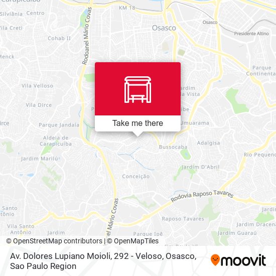 Mapa Av. Dolores Lupiano Moioli, 292 - Veloso, Osasco