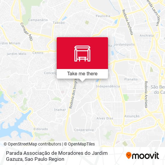 Parada Associação de Moradores do Jardim Gazuza map