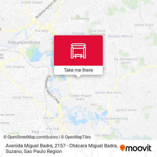 Avenida Miguel Badra, 2157 - Chácara Miguel Badra, Suzano map