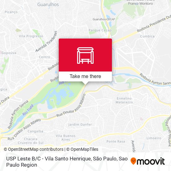 Mapa USP Leste B / C - Vila Santo Henrique, São Paulo