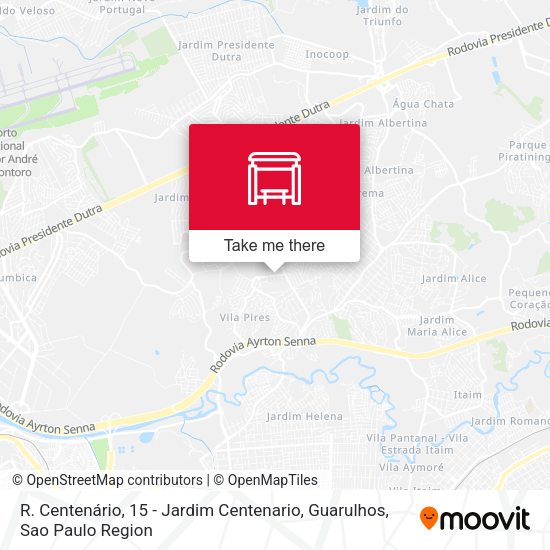 R. Centenário, 15 - Jardim Centenario, Guarulhos map