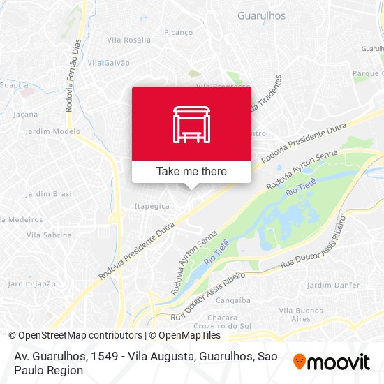 Mapa Av. Guarulhos, 1549 - Vila Augusta, Guarulhos